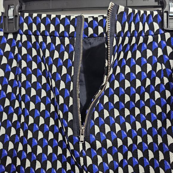 J Crew Geometric Print Blue and Black Mini Skirt. Size 12. - Picture 3 of 7
